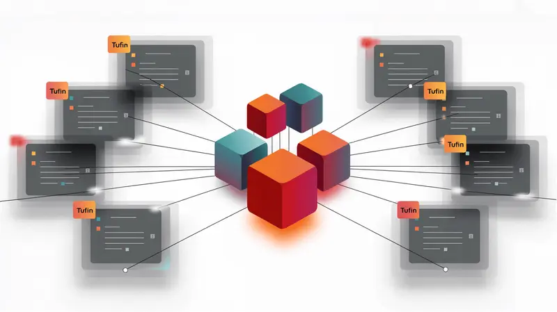 Панель управления Tufin показывает сетевые соединения приложений.